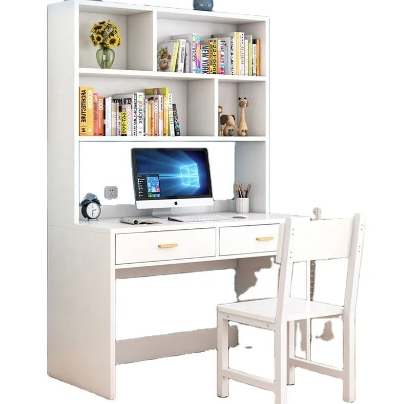 Modern Computer Desk Home Study Table Computer Desk with Drawers White Contemporary Commercial Furniture Wooden YIFAN 30 Pcs