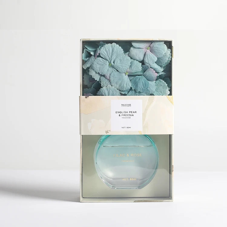 M&sense 80ml home fragrances glass bottle flower diffuser reeds