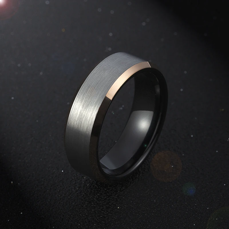 8mm Simple Wedding Band Matte Black Watanabe Men Tungsten Carbide Ring