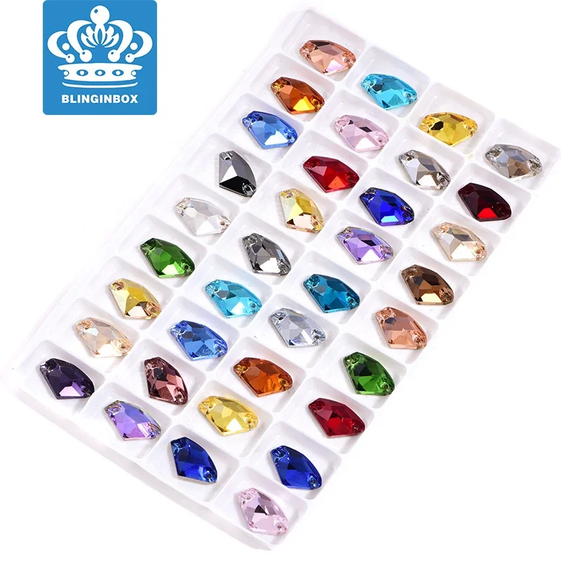 Blinginbox Color Glass Crystal FlatBack Stone Sew on Rhinestone   For Jewelry Design DIY/Wedding Dress