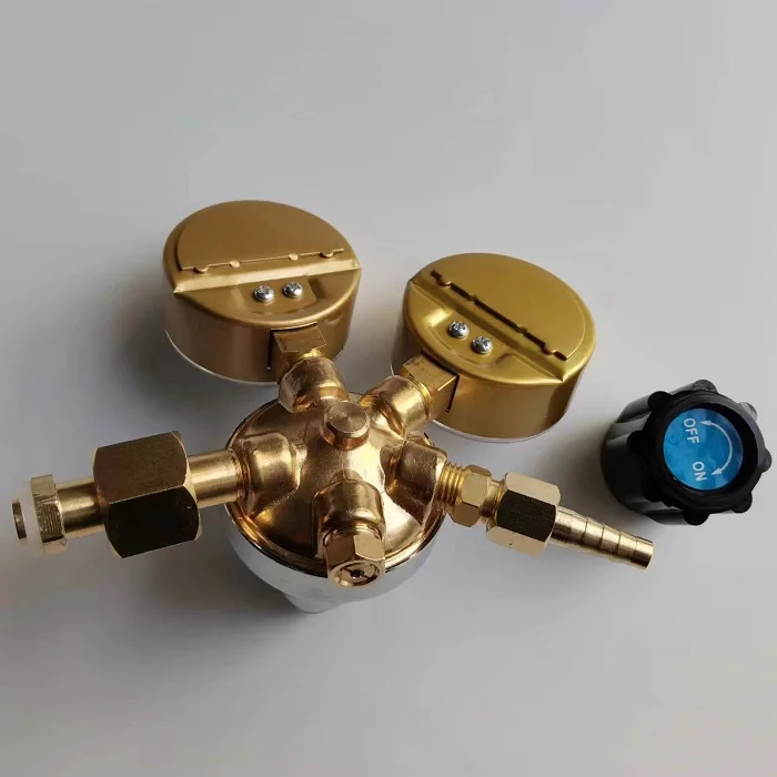 Brass Safety Valve Cylinders Pressure Relief Valve O2 Safety Valve with gauge