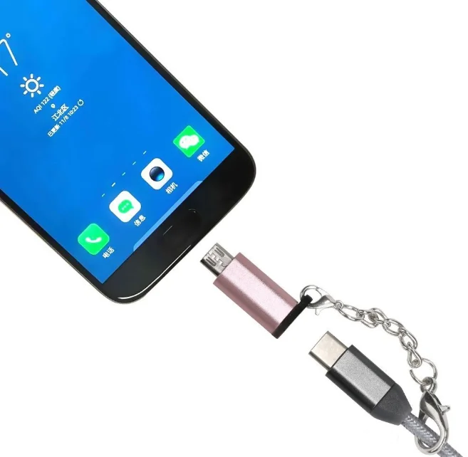 
Metal USB 3.1 Type-C to Micro USB V8 Adapter USB C Convertor with Key Chain 