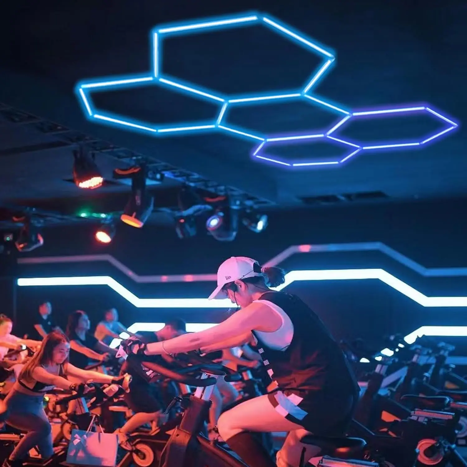 Modern Custom Rgb Hexagonal Led Light for Club Workshop Gym Shop Bar Rgb Led Lights for Decoration