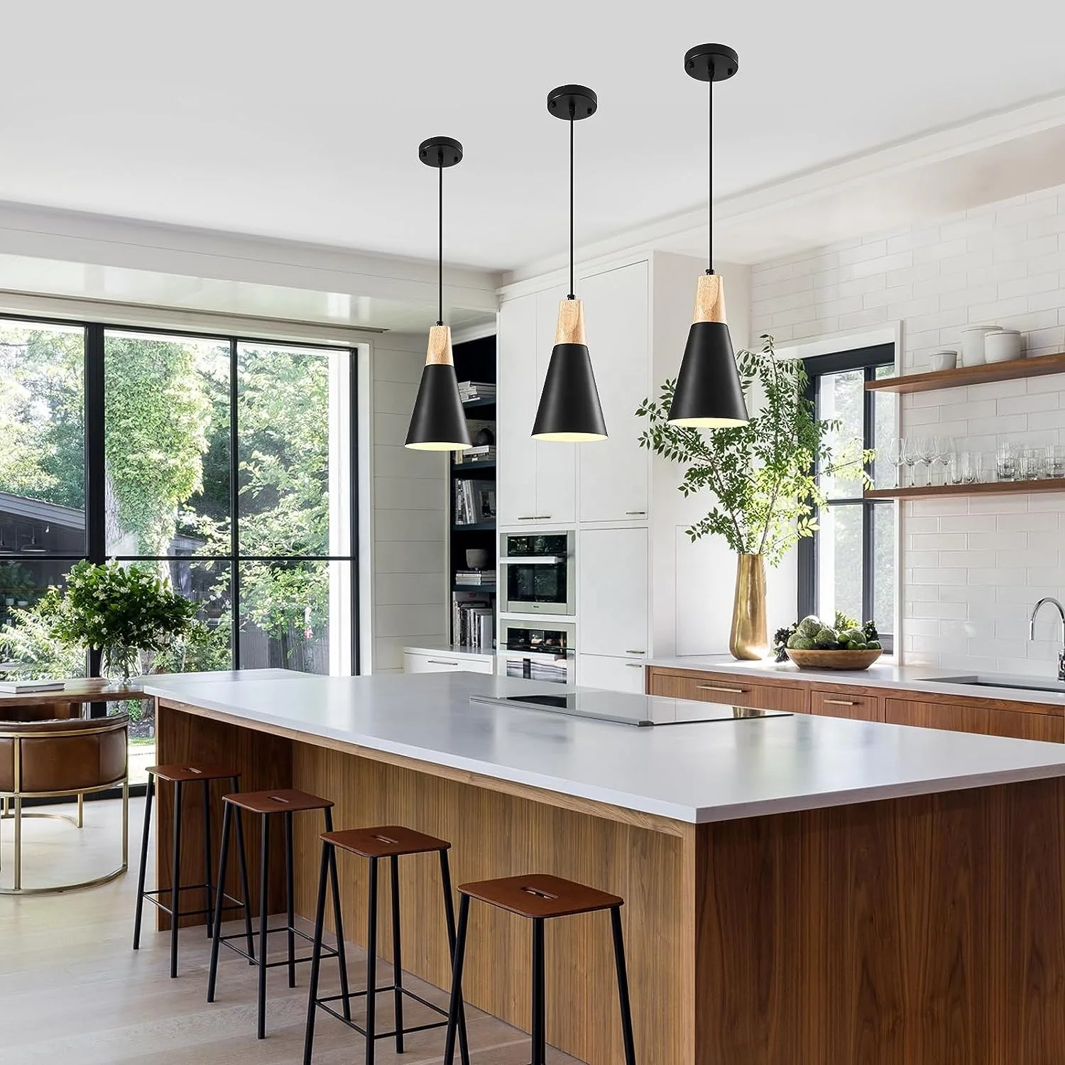 American vintage country style chandelier black adjustable kitchen island lighting led hanging light