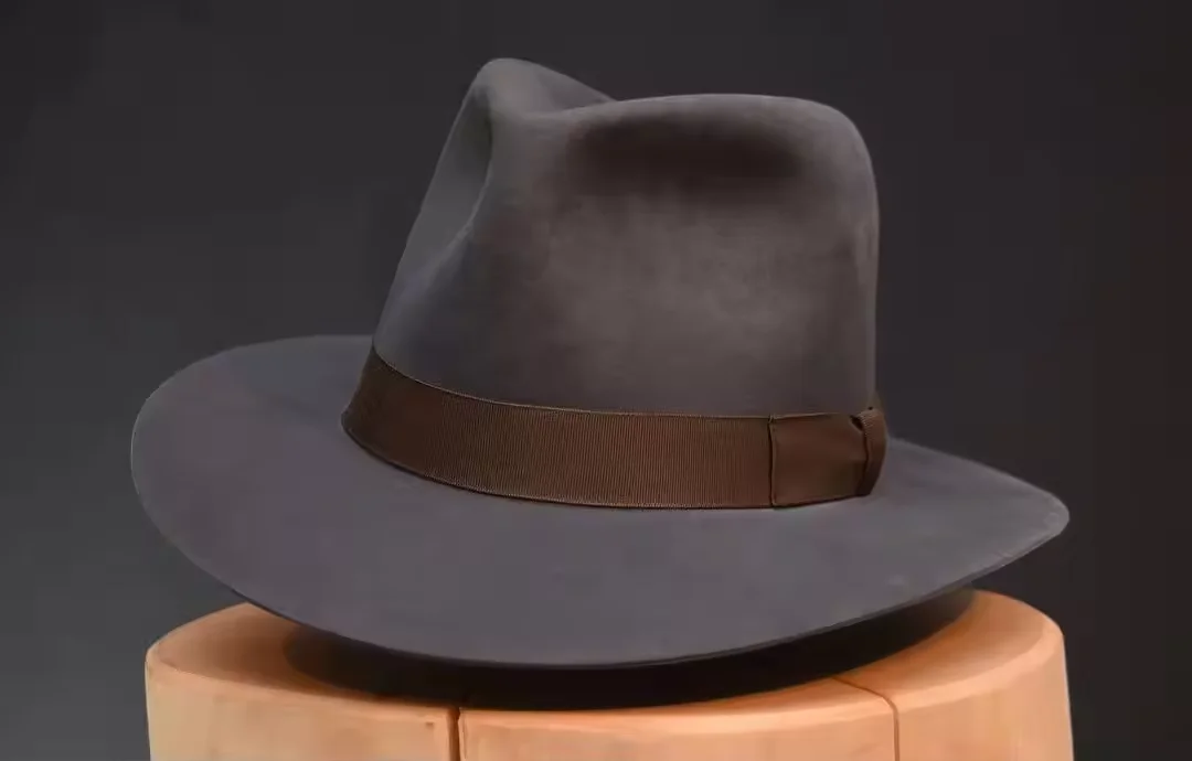 100% wool felt Hat Indiana Jones Fedora Hat bow hand band high quality wool fedora hats