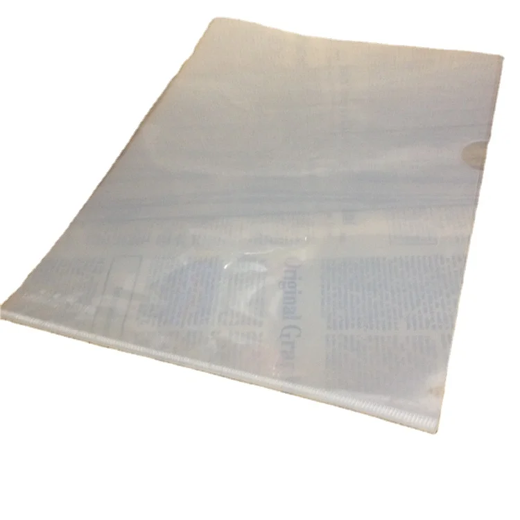 Модная Высококачественная Водонепроницаемая прозрачная папка для файлов формата A4 с логотипом на заказ, PP прозрачная папка для файлов L-образной модели