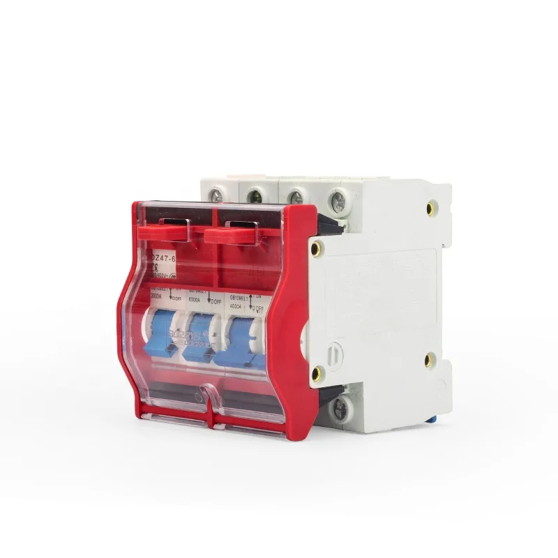 Transparent electrical multi-pole Miniature circuit breaker lockout fixed for miniature circuit safety lockout tagout