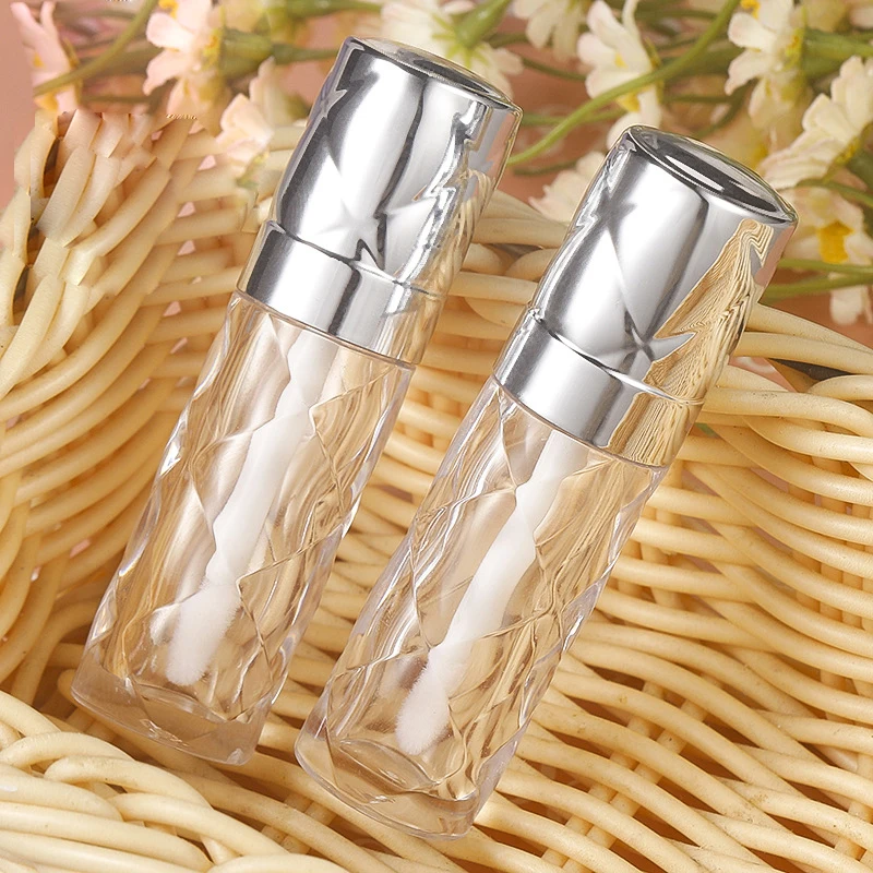 New Arrival 4.5ml Clear Rhombus Lip Gloss Tube with Silver Lid