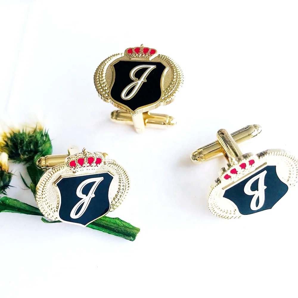 Make Custom Cuff Link With Your Logo Design Low Minimum Cloth Gold Plated Round Shape Luxury Cufflinks for Men Gifts Decoration