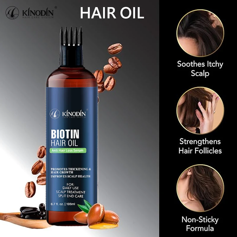 Private Label Natural Biotin  Hair Growth Oil Hair Regrowth Treatment Scalp Care Massage Hair Scalp Oil