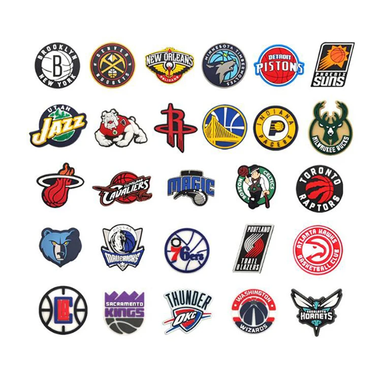 Fast delivery basketball Sports Team Croc Charms PVC NFL croc Shoe Charms for shoes decorations
