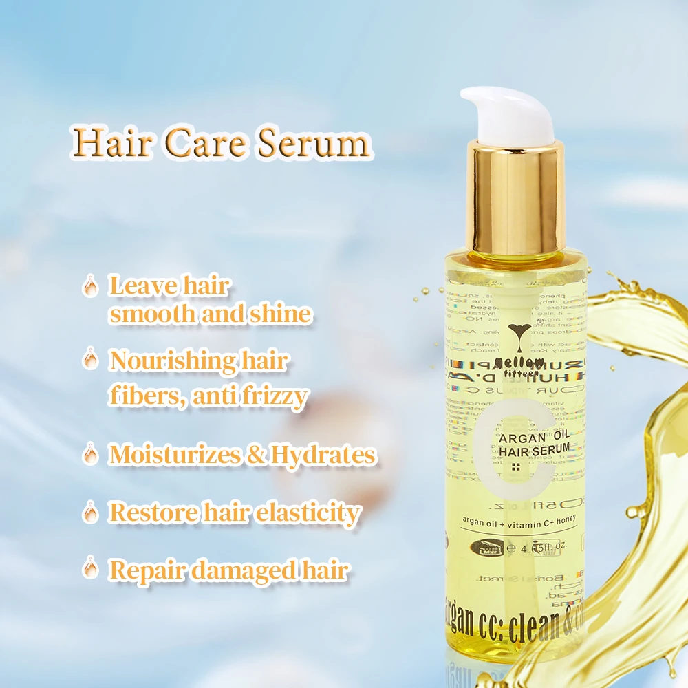 OEM Factory Wholesale ArganSilk Hair Serum Oil Vitamin Heat Protectant Moisturizing Repair Serum Private Label Manufacturer