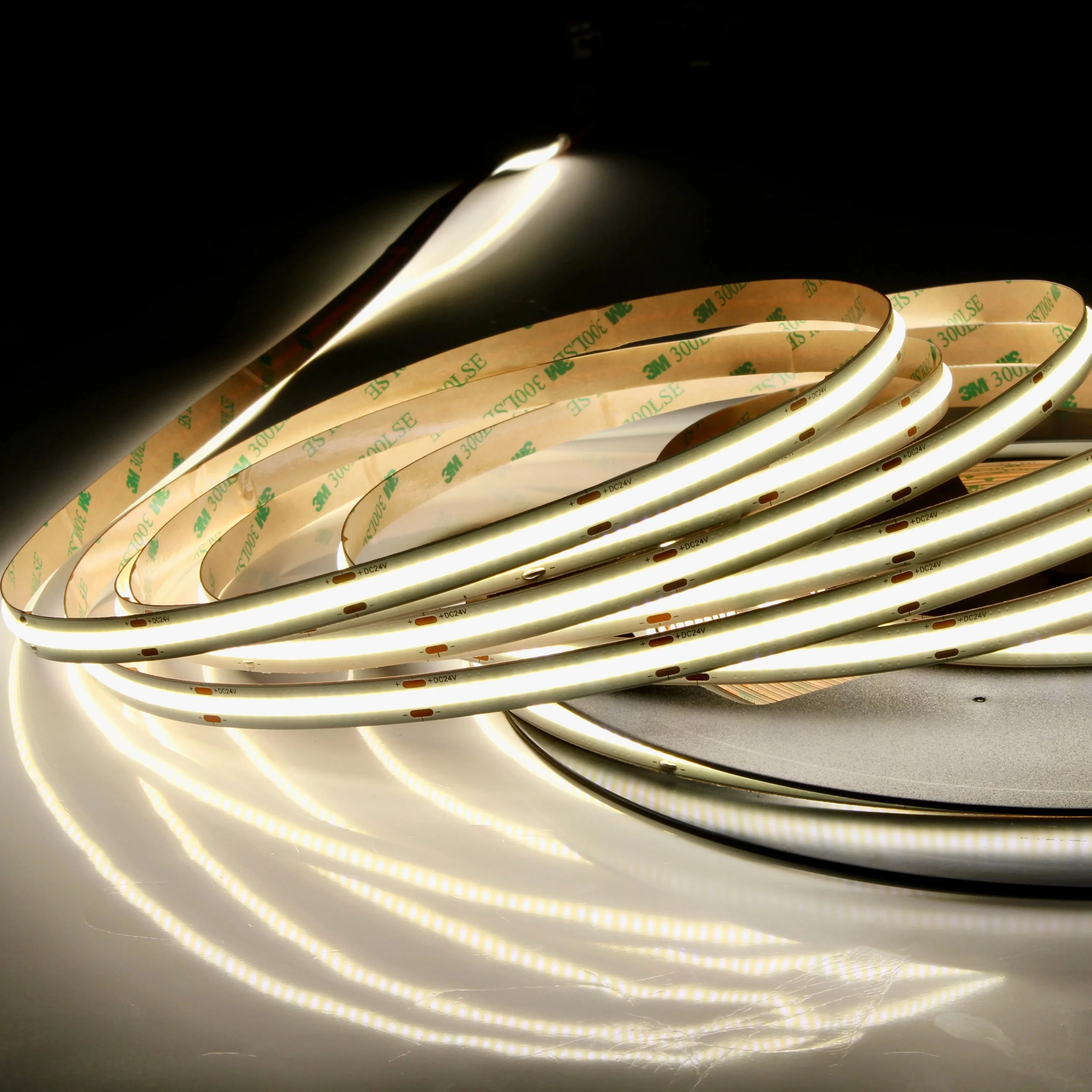 Bendable Roll to Roll 480chips/m 8mm PCB 12V 24V 4000K 4500K Natural White Daylight 10m/roll Flex No soldering COB LED Strip