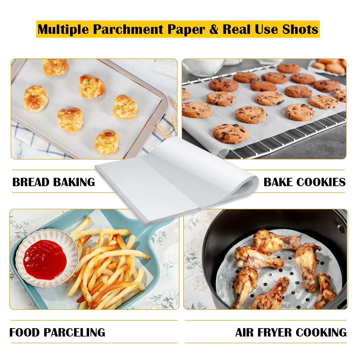 
new products high temperature baking parchment paper customized reusable baking dishes paper sheet or roll for sale 