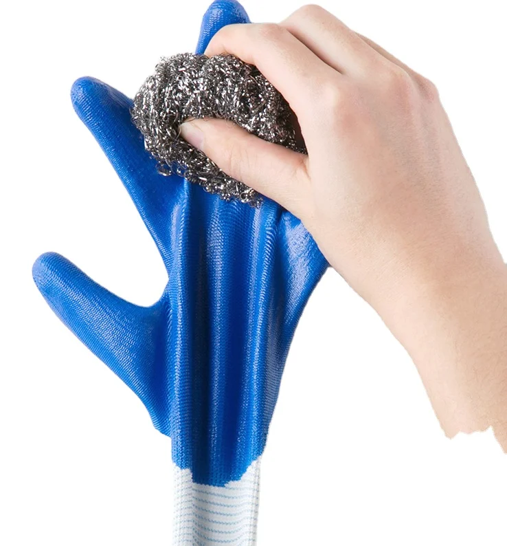 SANSHOU Hot Sale Latex PU Smooth Nitrile Palm Coated  Smooth Nylon Knitted Lining Safety Hand Work Gloves
