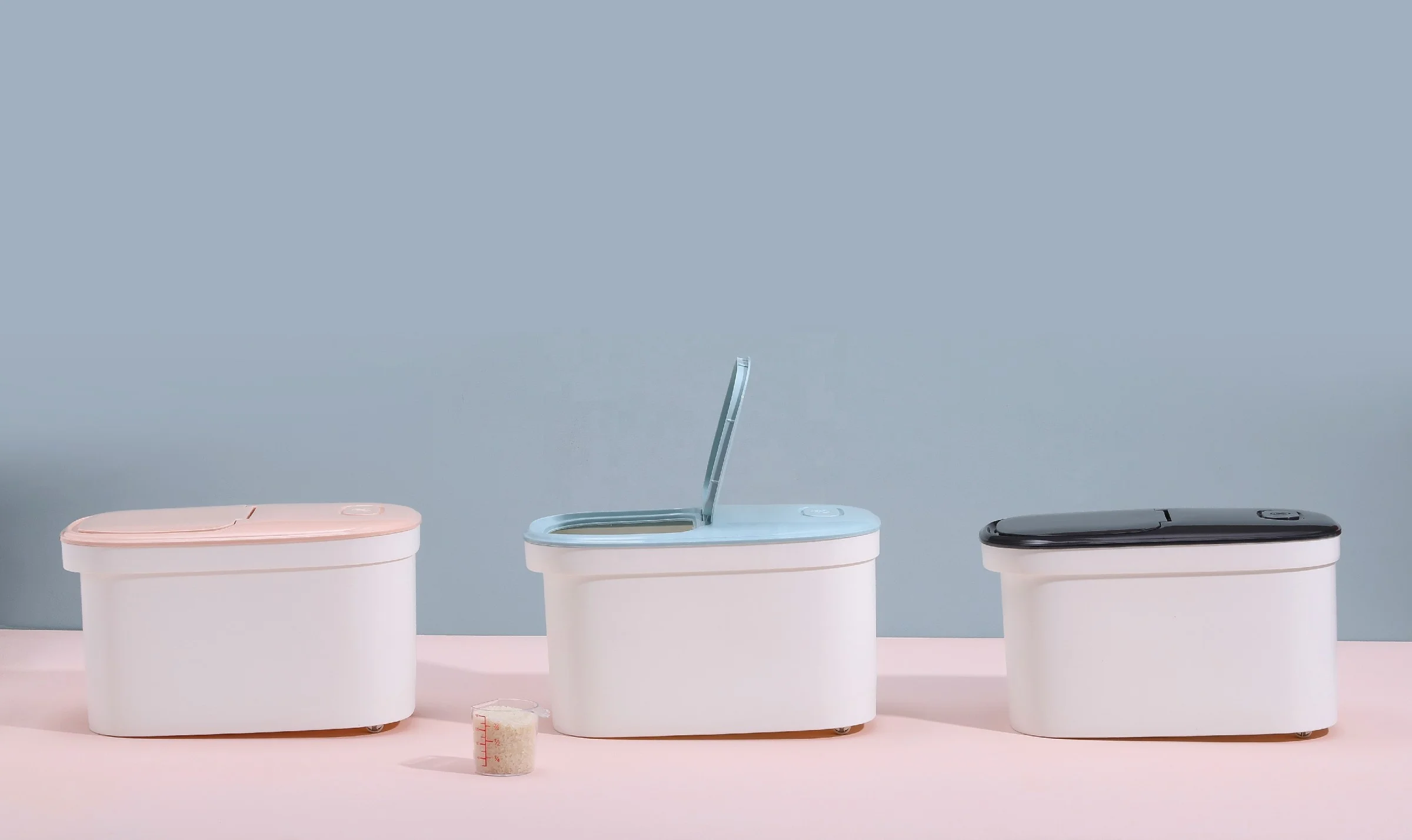 Pinmoo New Design Home Use PP Material Stocked Food Grade Plastic Storage Container Rice Bucket