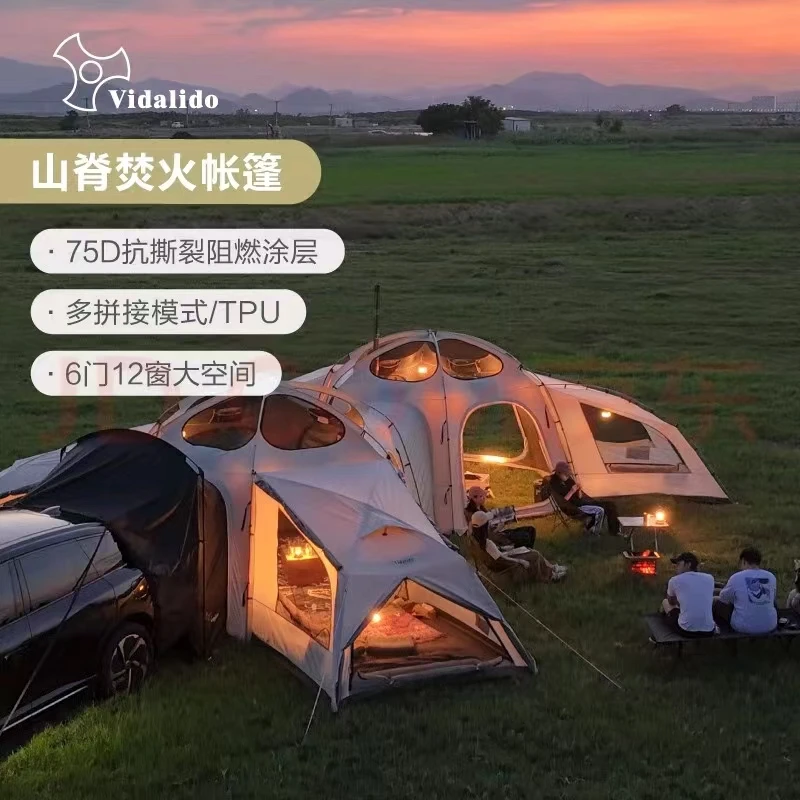 Vidalido Ridge Tent Hexagon Multi-Person Living Room Account Outside Camping Fire Tent