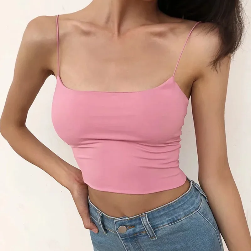 Newest Ladies Summer Tops Solid Women Short Shirts Tank Tops Sleeveless Strapless Women Sexy Backless Crop Tops