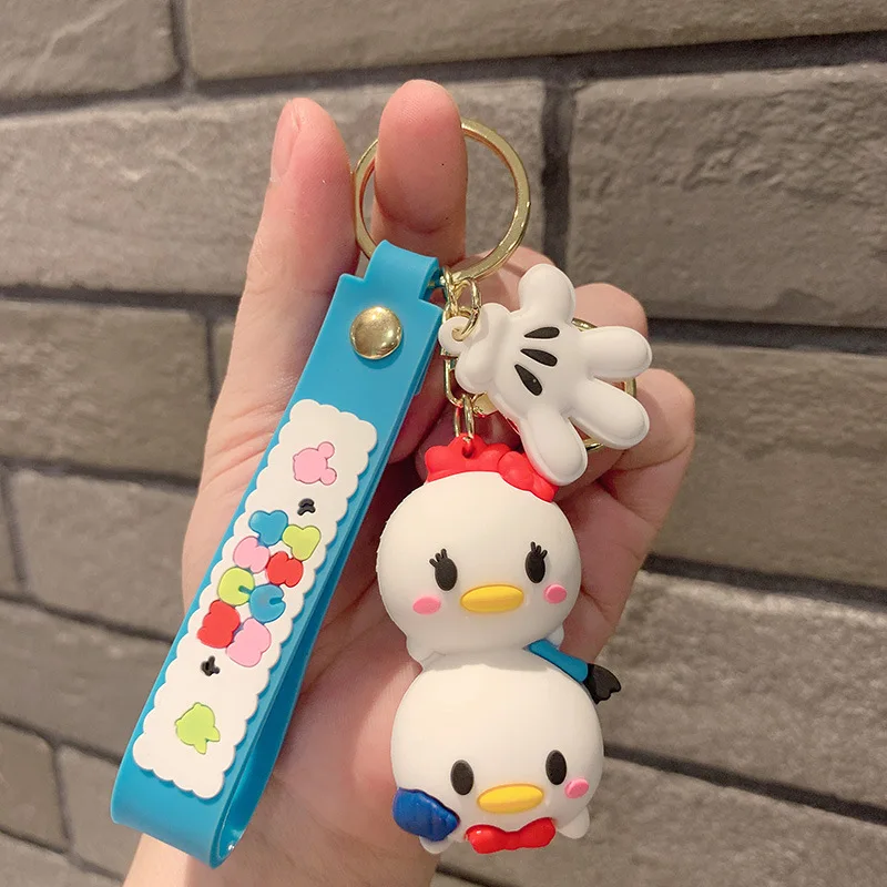 S281 Strawberry Bear cartoon PVC soft rubber car Winnie-the-Pooh Bear key chain accessories wholesale key chain pendant doll