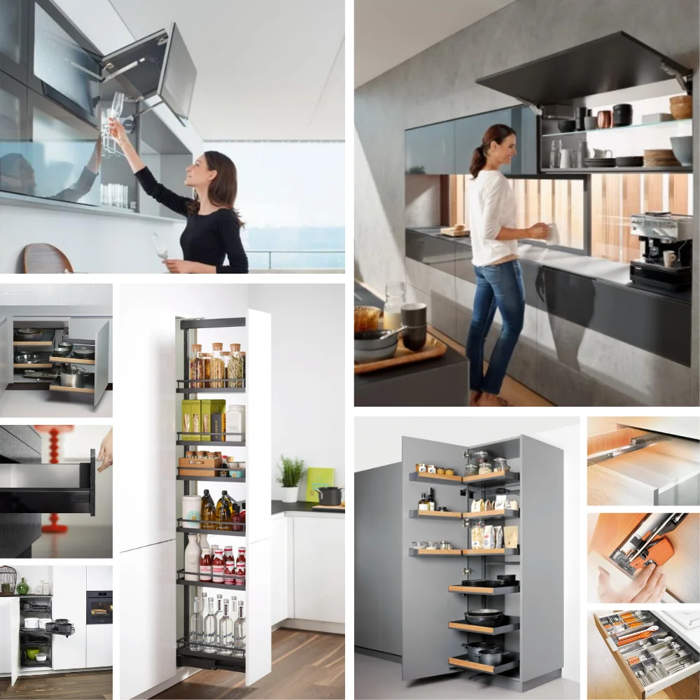 Modern Custom Solid Wood Bedroom Wardrobe Furniture with Glass Door and Slide System Oak Finish Walk-in Kitchen Cabinets