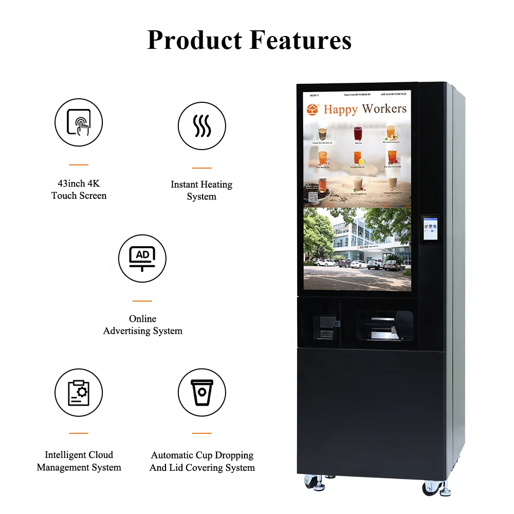 The New Listing Self Service Freshly Ground Tea Vending Machine for Bubble Tea