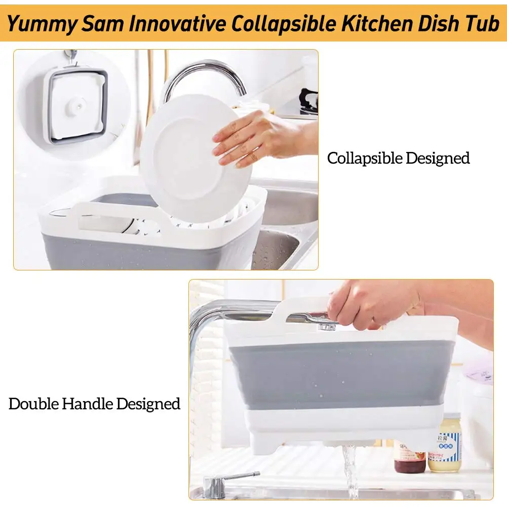 Collapsible Dish Basin Foldable Food Strainers Over The Sink Kitchen Colander Vegetable Fruits Drainer Storage Basket