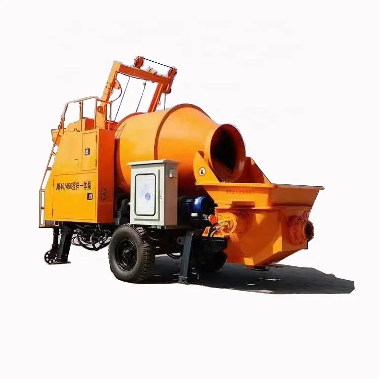 Trailer mounted concrete mixing pump JB40/450 concrete pump with mixer