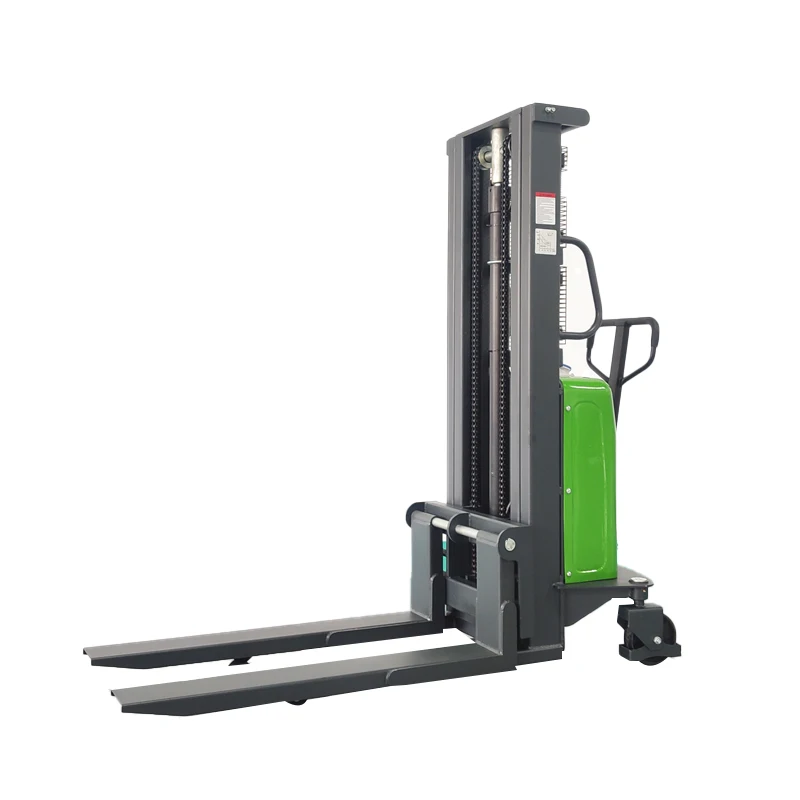 YOYONLIFT Hot Sale Lithium Battery Semi Electric Hydraulic Walkie high Lift Pallet Stacker Fork Lift  reach Truck 1.5 Ton