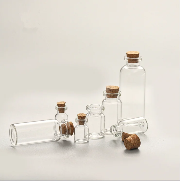 8ml 10ml 15ml cosmetic packaging pharmaceutical glass tube deluxe glass tube with cork lid fancy glass bottle for candy
