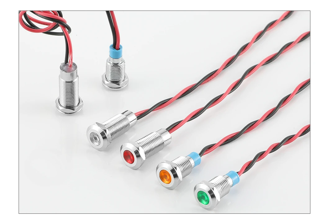 10mm 2pin Waterproof Signal Pilot Lamp metal led mechanics works lamp