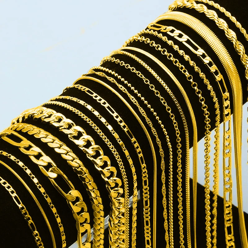 BSC-4 Silver Cuban Link Chain Necklace plata 925 al por mayor italiana 925 Silver Chains 14K 18K Gold Chain for Men Women