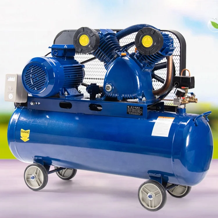 High quality portable 3hp 2.2 Kw piston air tank compressors belt drive 100l piston air compressor