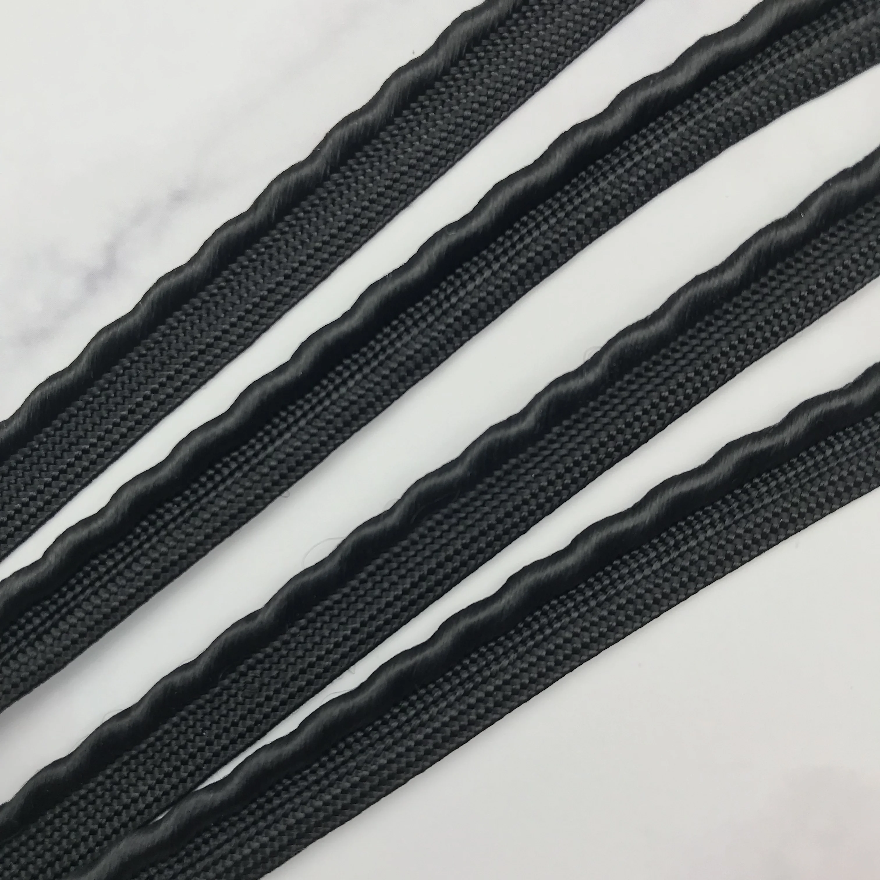 
9mm new design rayon webbing tape wavy piping cord 