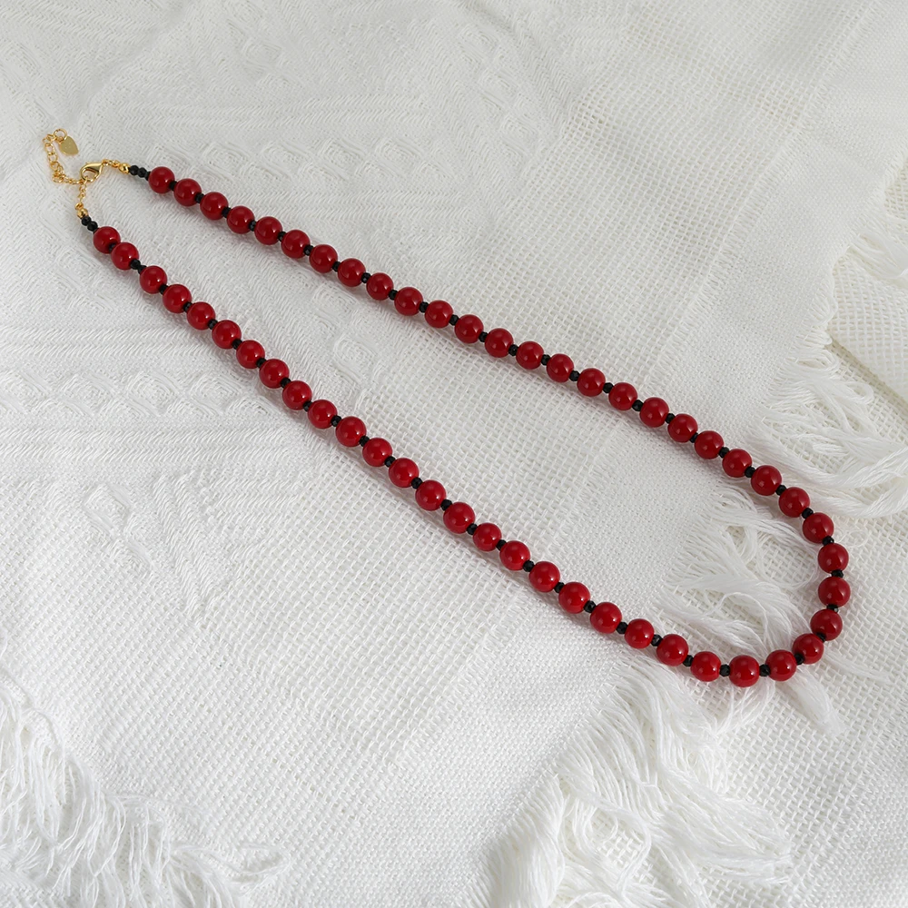New Retro Trendy Crystal Bead Necklace for Women Geometric Gold-Plated Pearl Party Jewelry with Beaded Bracelet Chain
