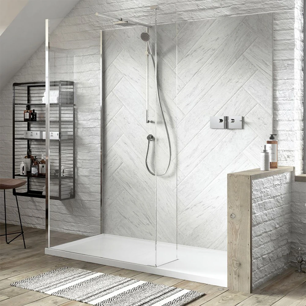 High Quality Shower And Bath Enclosed Flat Glass Temper Glass Shower Room Toughened Glass Frosted Shower Cabin