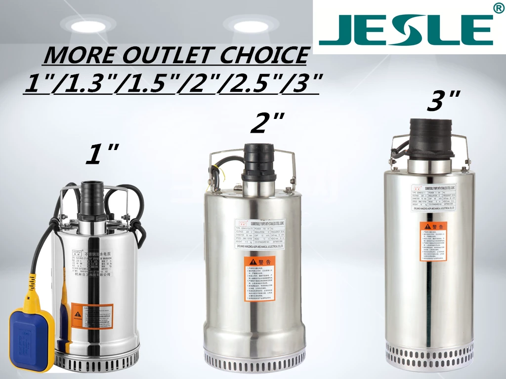 304 stainless steel pump body motor case mini portable anti acid or alkaline chemical industrial 0.2hp 1inch  submersible pump