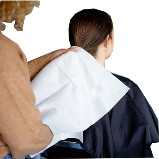 OEM 100% Natural Viscose Fiber Disposable Black Towels Biodegradable Non-Woven Hair Beauty Salon Barbershop Spa Massage Home