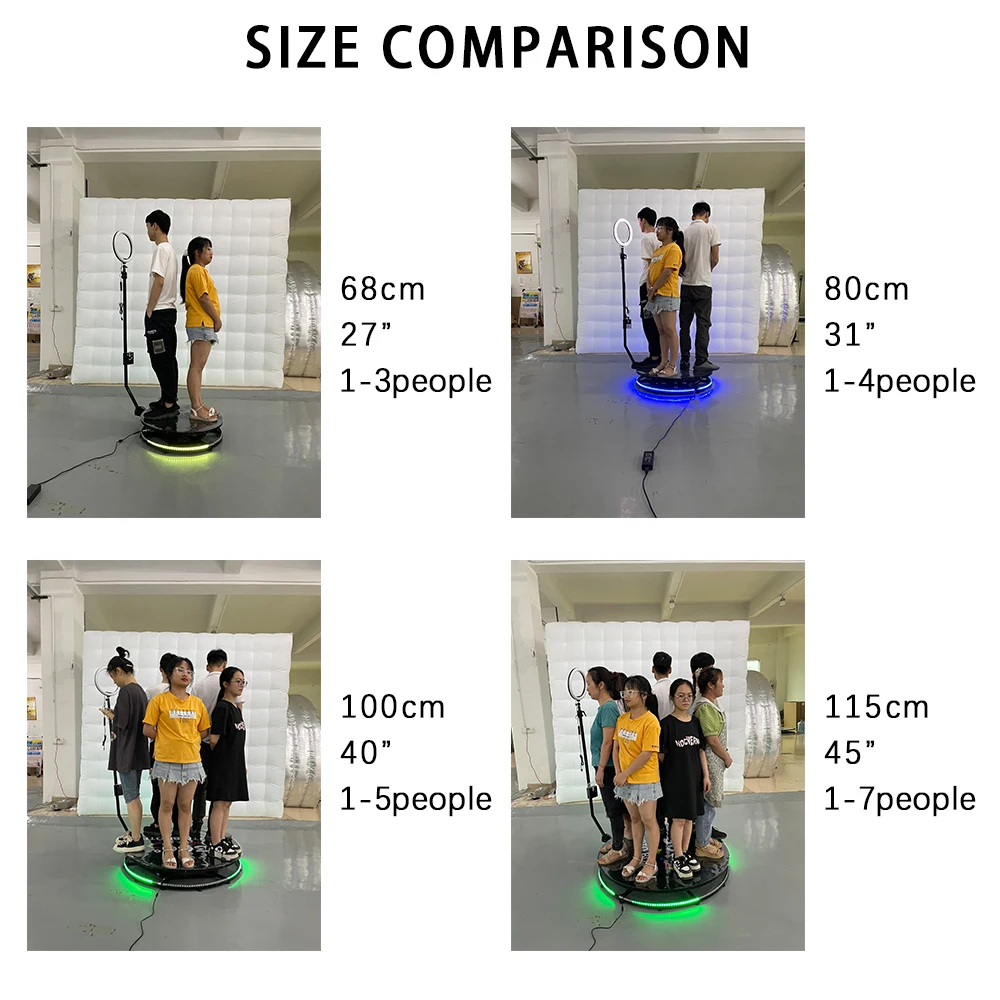 US Warehouse plataforma 360 degree slow motion video booth 369 camera rotating selfie platform photo