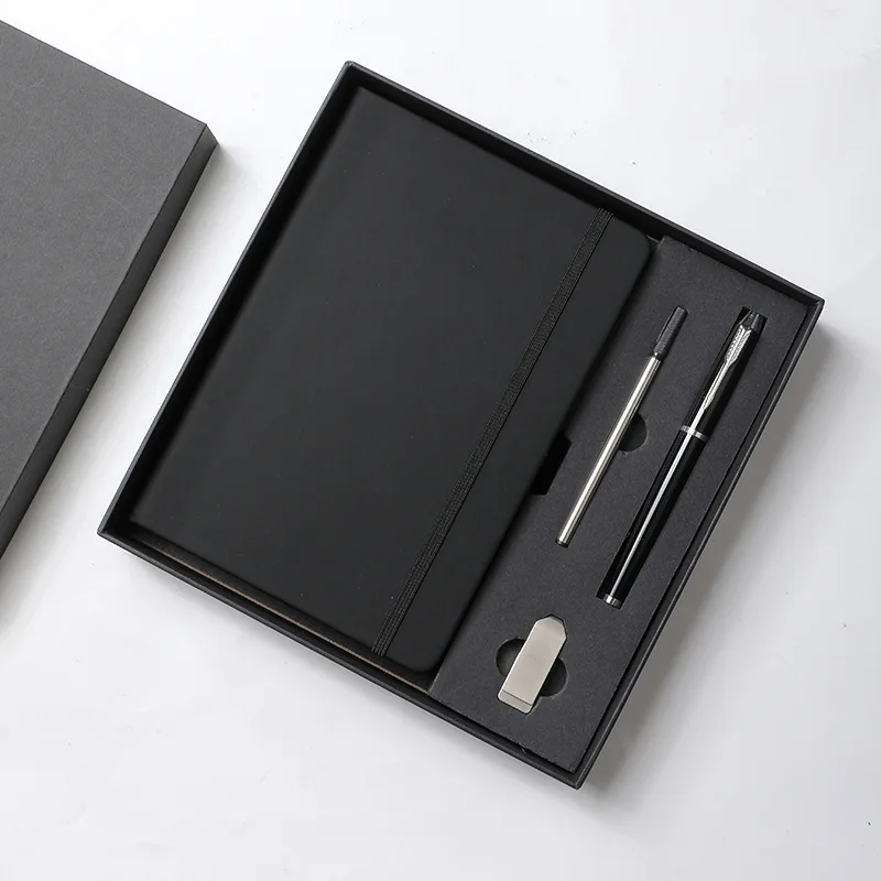 BSBH Corporate Gifts Set Promotional Metal Ball Pen Custom Pens Logo Printed Gifts A6 A5 A4 Leather Notebook And Pen Set
