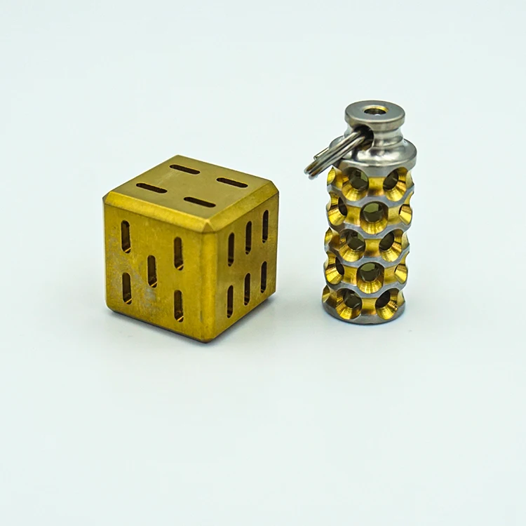 EDC Titanium Luminous Pendants Titanium Signal Bottle for Outdoor Survival