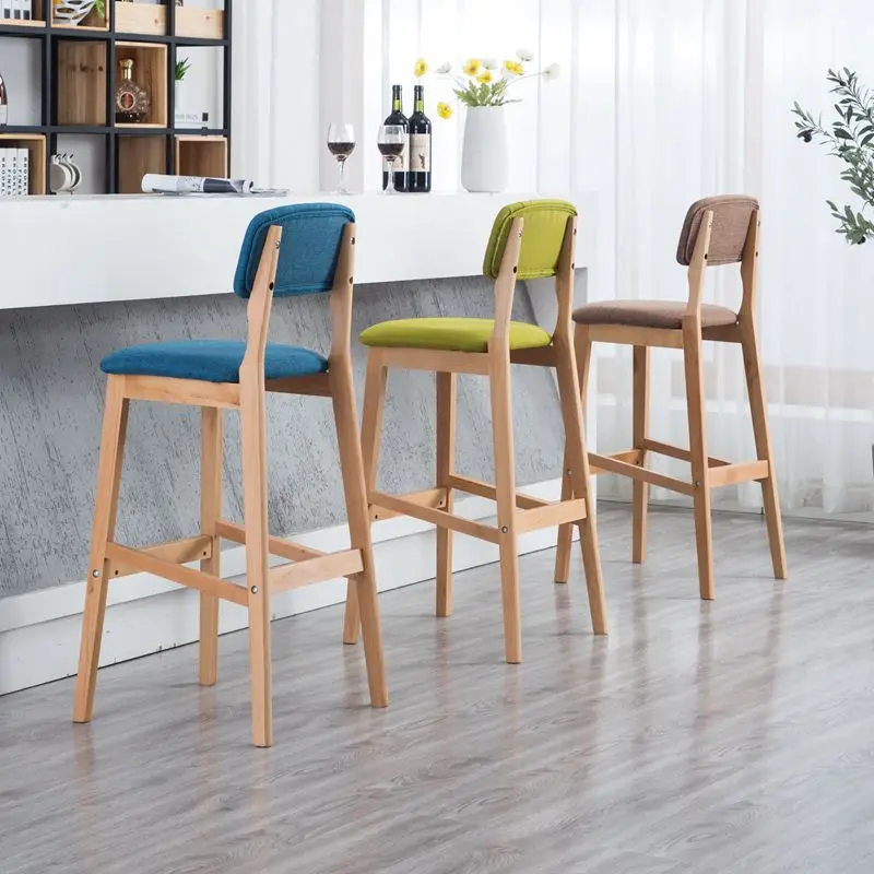 DISHI Wholesale Nordic Luxury Dining Restaurant Furniture Pub Cafe Home Patio Outdoor High Wooden Bar Stool