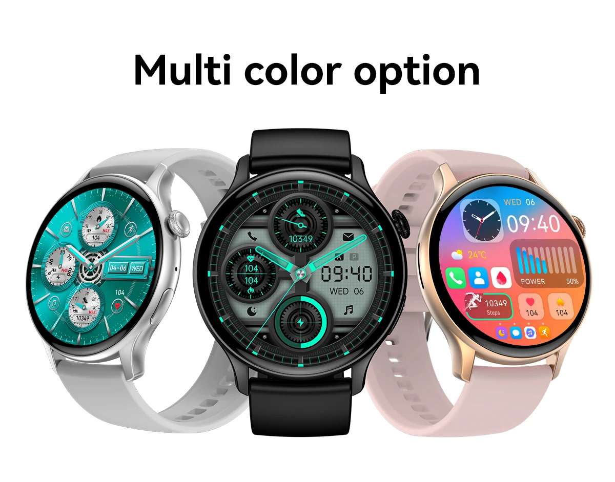 2023 Newest HD smart watch 1.43 inch round AMOLED large full touch  display screen ip68 waterproof nfc Sport smartwatch hk85