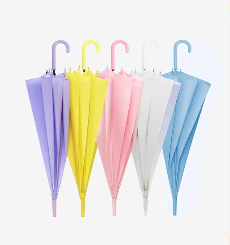 PVC Umbrella Pure Color Straight Umbrellas Wedding Party Street Decorations Umbrella