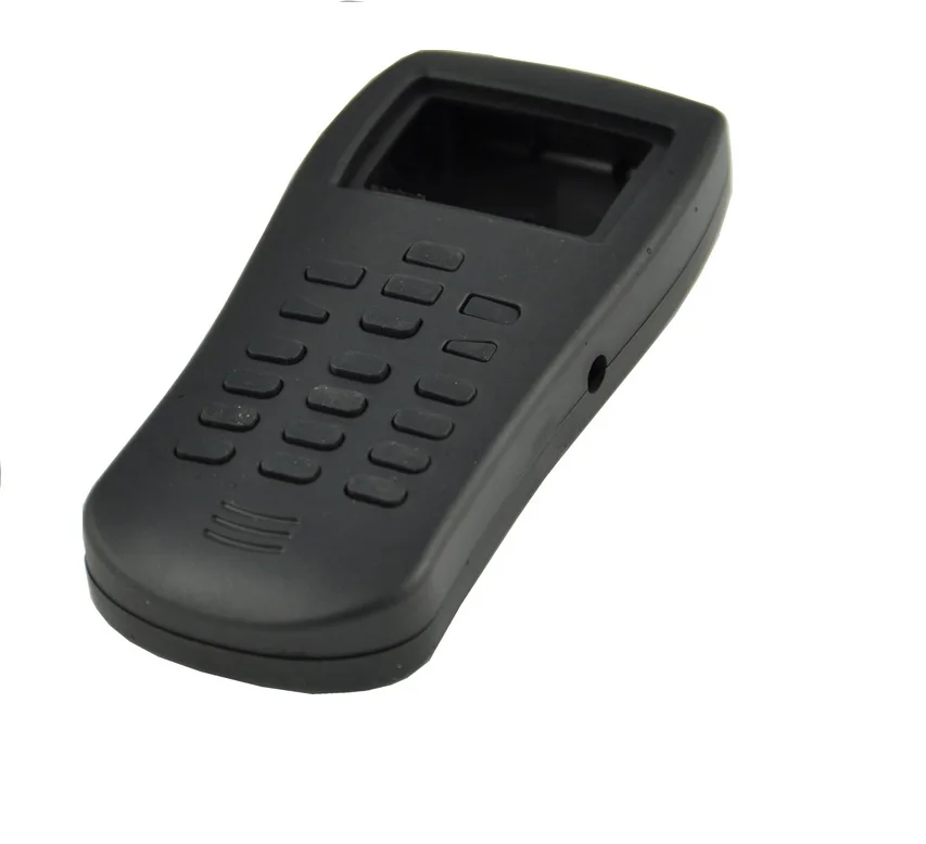 Plastic electronic hand-held enclosure with window and keypad