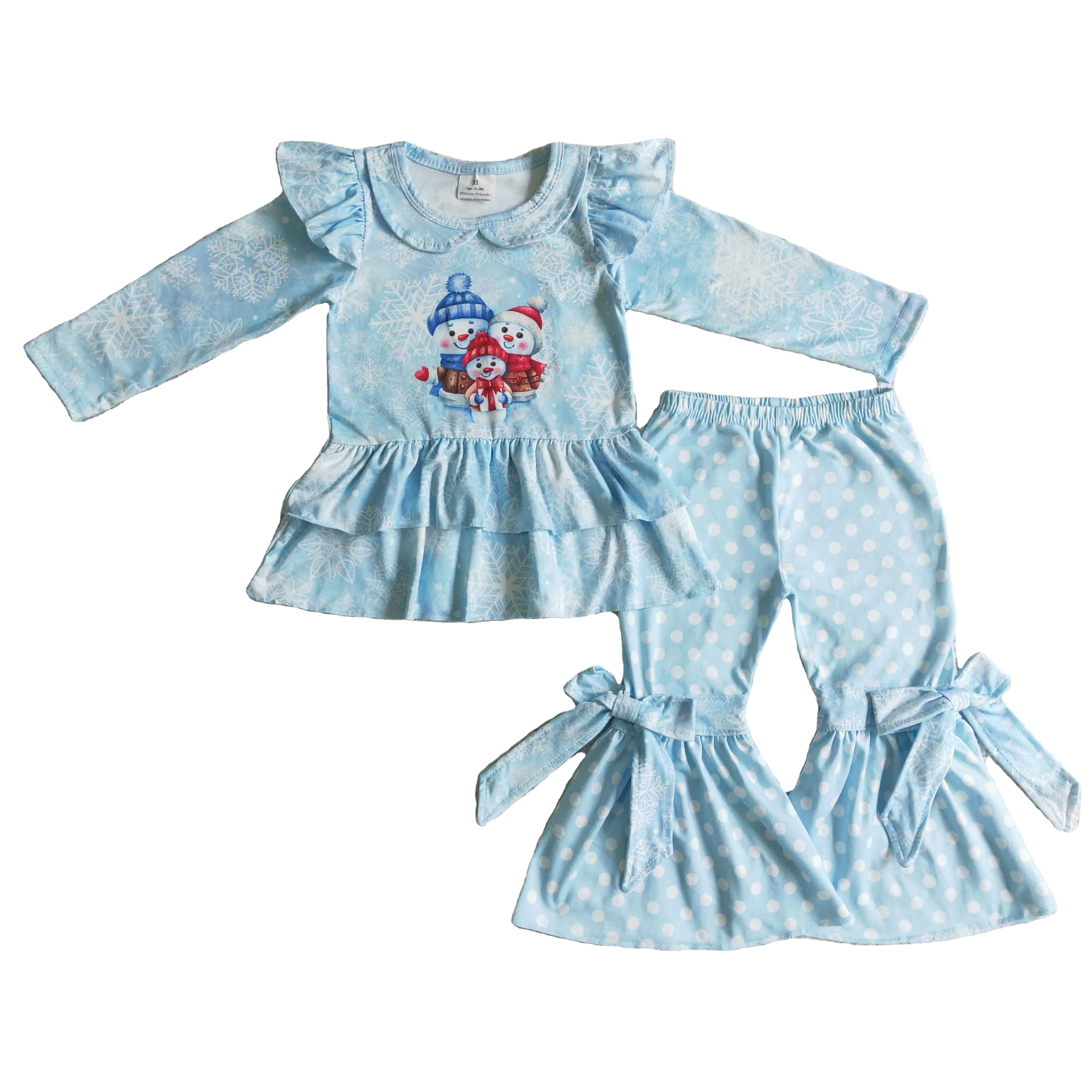 GLP0261 Fashion Wholesale Long Sleeve Fly Sleeve Top Festival Kids Clothing  Christmas Boutique Clothing Kids