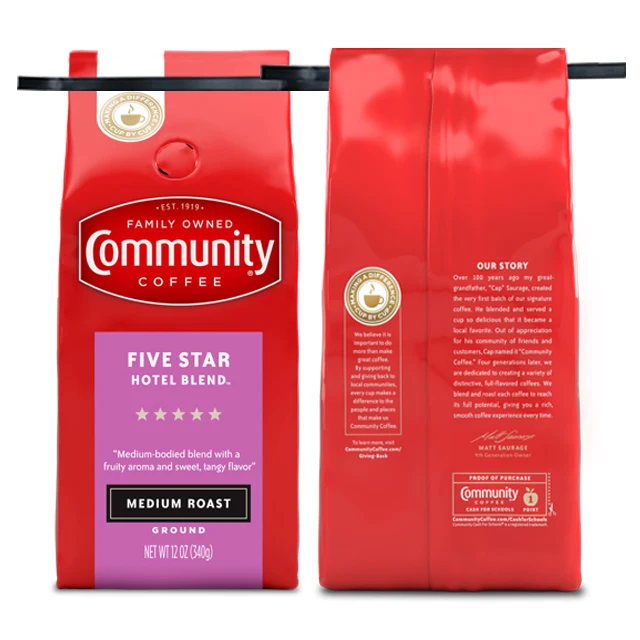 Custom Printed Drip Coffee Bean Packaging Aluminum Foil Empty Bag With Valve And Tin Tie