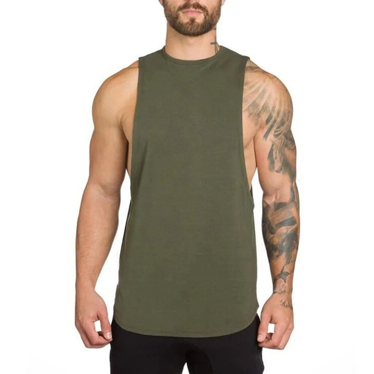 High Quality White Quick Fit Stringer Tank Top Bodybuilding Running Gym Mens Tank Top