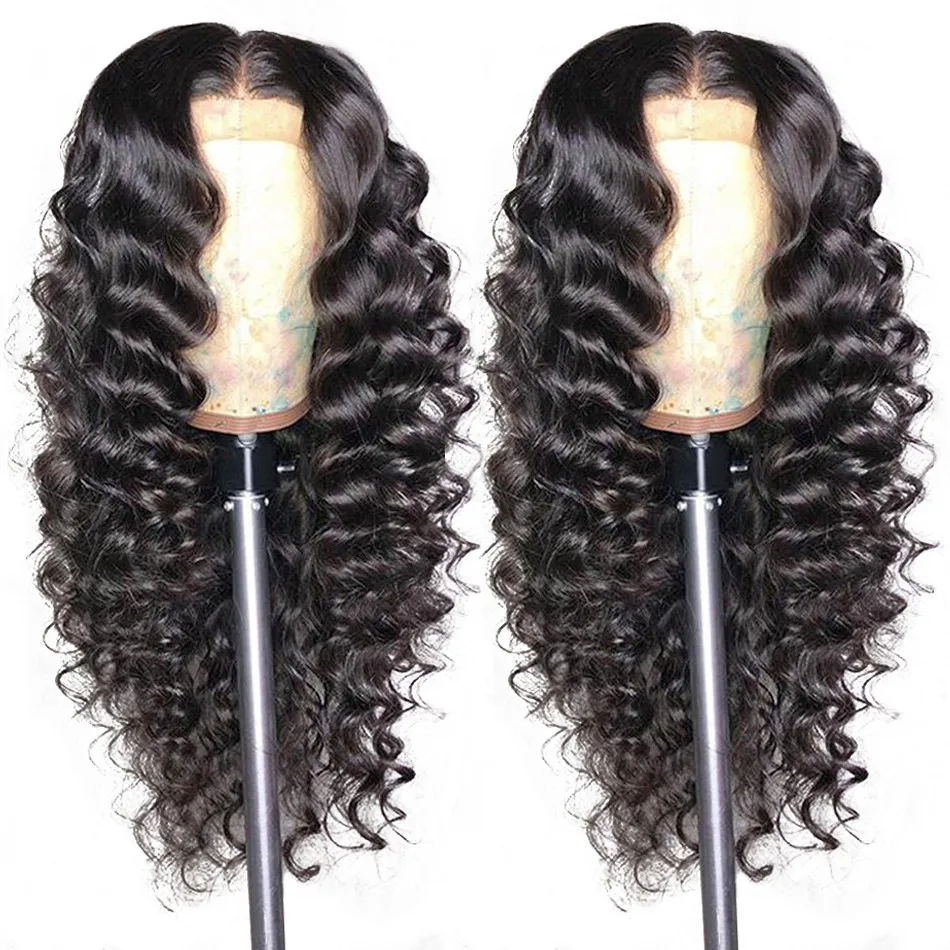 180% 13 By 4 Glueless Hd Lace Front 40In Loose Wave 13X6 Transparent Wig Cuticle Aligned Virgin Hair 36 Inch Loose Wave Lace Wig