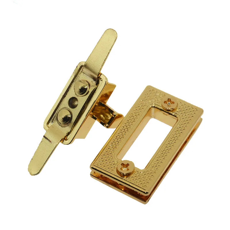 NICE wholesale handbag hardware fashion zinc alloy metal push and turn locks handbag fitting accessories square twist lock