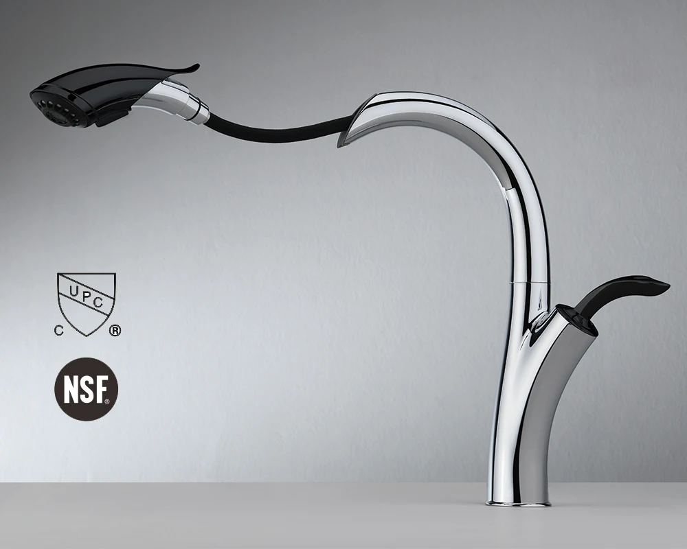Chinese Factory Unique Chrome cUPC upc nsf 61 9 kitchen faucet flexible Pull Down Kitchen Sink Water Faucets